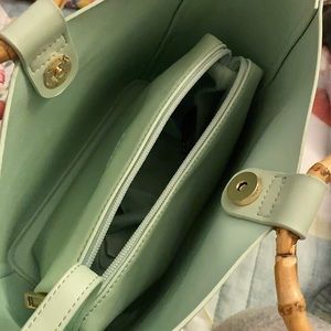 Sea foam-Green “Like Dreams” bucket bag